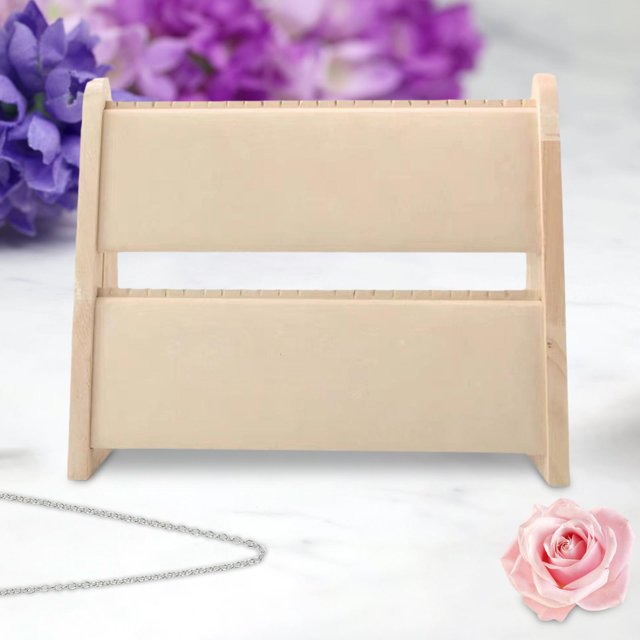Necklace Display Stand Storage Holder Easel Organizer for Dresser Home Decor Beige
