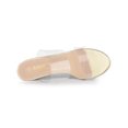 thumbnail image 4 of BLISSFUL STEP Women's Clear Slide Stiletto Heels Open Toe Slip On Sandals Gold 8, 4 of 7