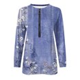 thumbnail image 4 of Chandails à Capuchon Mode pour Femmes 2023 Hauts Automne Manches Longues Ample Chandail à Enfiler Chemise Chic Décontracté Dames Rayé Col Rond Chandails 50 % de Rabais Liquidation Costumes d'Halloween/Noël, 4 of 5