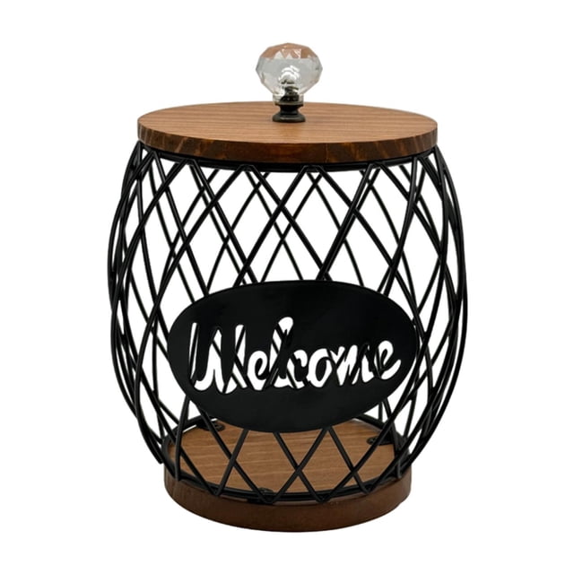 Abbracc Support de Capsules de Café en Fer Panier de Rangement pour Maison Famille Noir