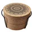 thumbnail image 1 of jifeng BolehDeals 12Pieces Cork Coasters Drink Absorbent Coasters 4 Inches Reusable Cup, 1 of 8