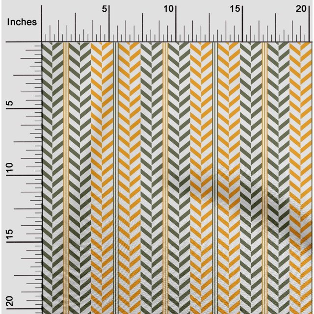 oneOone Tissu Popeline de Coton Rayé & Chevrons Imprimé Géométrique 1 Yard 42 Pouces de Large
