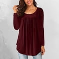 thumbnail image 2 of Leutsin Blouse Tunique Basique Confortable à Manches Longues et Col Rond pour Femmes, 2 of 7