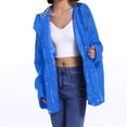 thumbnail image 5 of Kcodviy Womens Rain Jacket with Patchwork Windbreaker Hood Lightweight Long Sleeve Womens Rain Coats with Hood Lightweight Windbreaker Zip Up Drawstring Cute Windbreakers for Women Raincoat with Poc, 5 of 5
