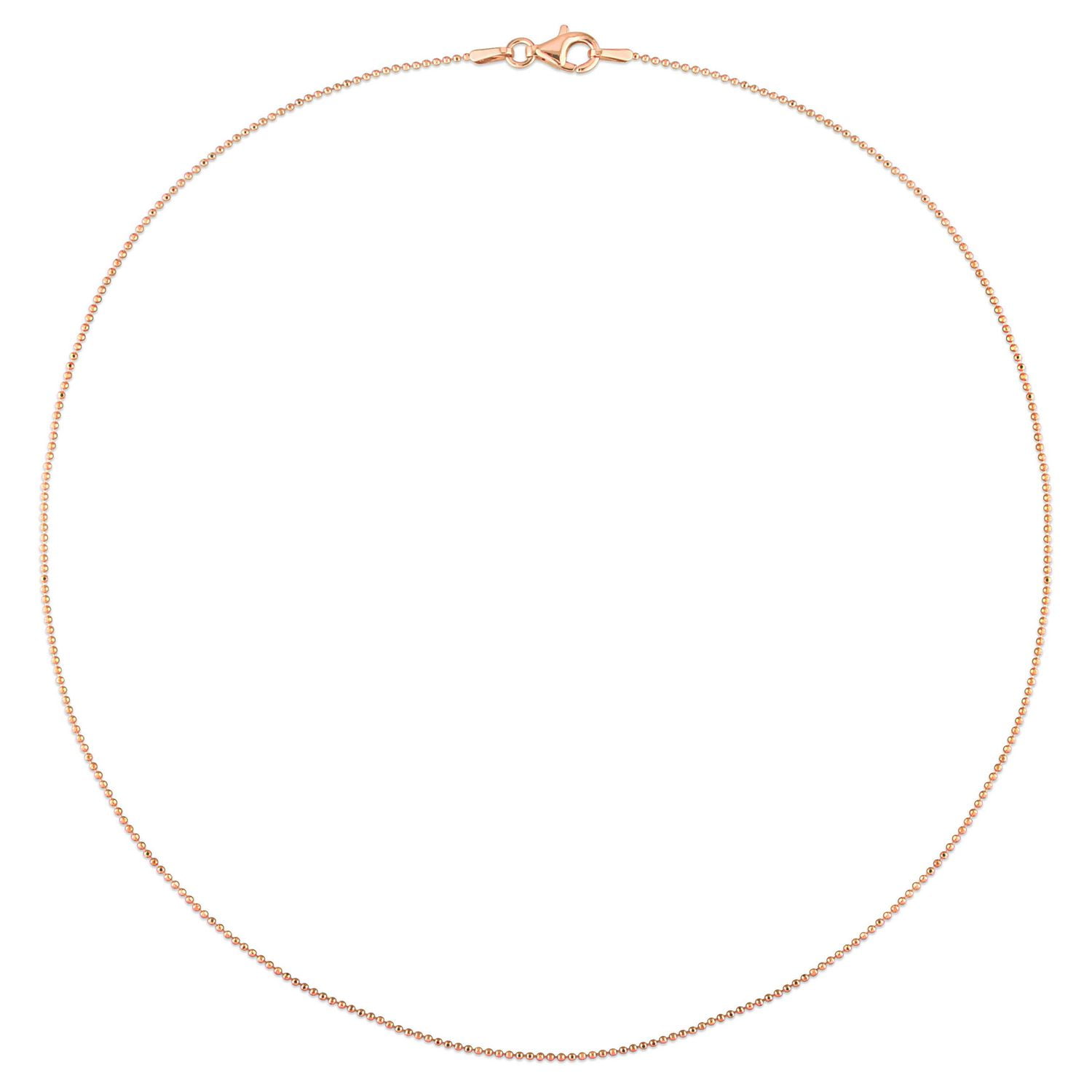 Collier en chaîne à bille de Miabella en argent sterling plaqué en or rose 18K