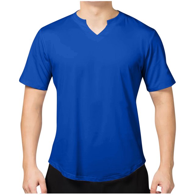 cfhntfmh Mens Gym Shirts Summer Basic Solid Color Short Sleeve V Neck Tees Casual Loose Athletic Workout Tops