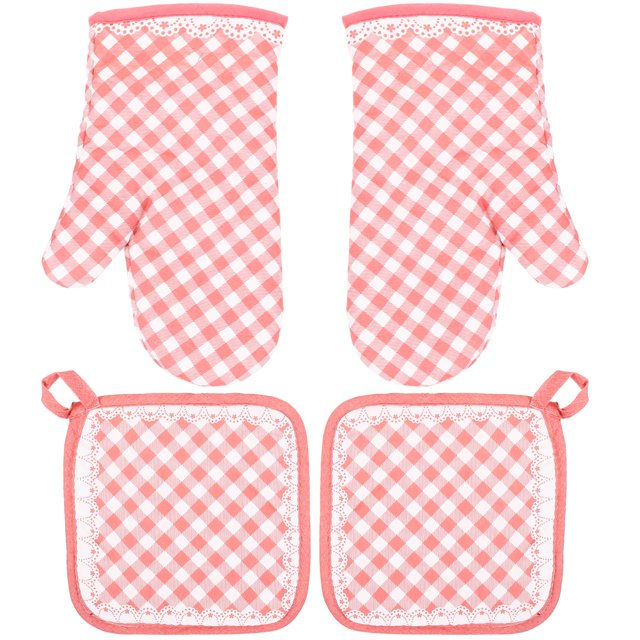 Miangastore 2 Sets Household Protective Gloves Heat Resistant Gloves Kitchen Baking Gloves