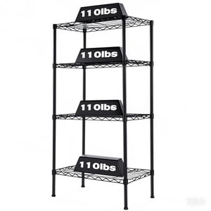 4 Étagères de stockage en acier de niveau, étagères réglables, 440LBS Capacité de poids, 23,6"L x 13,7"D x 47"H Garage Outils Étagère de l'organisateur de fils