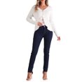 thumbnail image 2 of INSPIRE CHIC Long Sleeve Shrug for Women's Buttons Ruffle V Neck Sweater Cardigan S White, 2 of 6