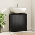 thumbnail image 2 of HOMCOM Under Sink Bathroom Cabinet, Pedestal Sink Vanity w/ 2 Doors, Shelf, 2 of 10