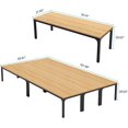 thumbnail image 2 of Tribesigns 6.5FT Modern Office Conference Table, 78.74-Inch Large Seminar Meeting Desk with Metal Legs and Adjustable Pads, Boardroom Training Table, Light Walnut, 2 of 5