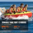 thumbnail image 3 of VEVOR Towable Tube for Boating, 1-3 Riders Inflatable Boat Tubes and Towables, 510 lbs, 63" Round Water Sport Towable Tubes, 3 of 9