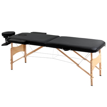 2 Section Massage Table Bed Spa Facial Couch Table Foldable w/ Carry Case