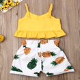 thumbnail image 5 of Ensemble T-Shirt et Short à Bretelles Boutonnées pour Bébé Fille Été, 5 of 5