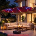 thumbnail image 2 of Costway Double-Sided Patio Umbrella with Color-Changing Flowing Solar LED Lights Crank Lift Red, 2 of 10