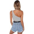 thumbnail image 3 of Women's Sleeveless Crop Tops Sexy One Shoulder Strappy Tees Basic Crop Tank Tops(Gray,L), 3 of 5
