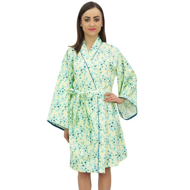 Bimba Robe de Demoiselle d'Honneur en Popeline de Coton Imprimé Feuilles pour Femmes - 28