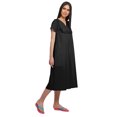 thumbnail image 3 of Moomaya Solid Short Sleeve Nightdress For Ladies Button Placket Nightwear, 3 of 6