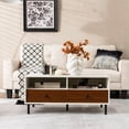 thumbnail image 2 of Gymax Table Basse Moderne Rectangulaire avec Tablette de Rangement et Tiroirs Mobilier de Salon, 2 of 10