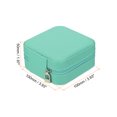 thumbnail image 2 of Unique Bargains Travel Jewelry Case, Small Jewelry Organizer Portable Mini Jewelry Box with Mirror Square Style 1, Green, 2 of 5