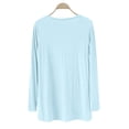thumbnail image 4 of Breezora Ladies V Neck Modal Asymmetrical Long Sleeve Open Front Cardigan Sweater Light Blue, 4 of 8