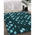 thumbnail image 3 of Ahgly Company Machine Washable Indoor Rectangle Transitional Deep Teal Green Area Rugs, 5' x 8', 3 of 7