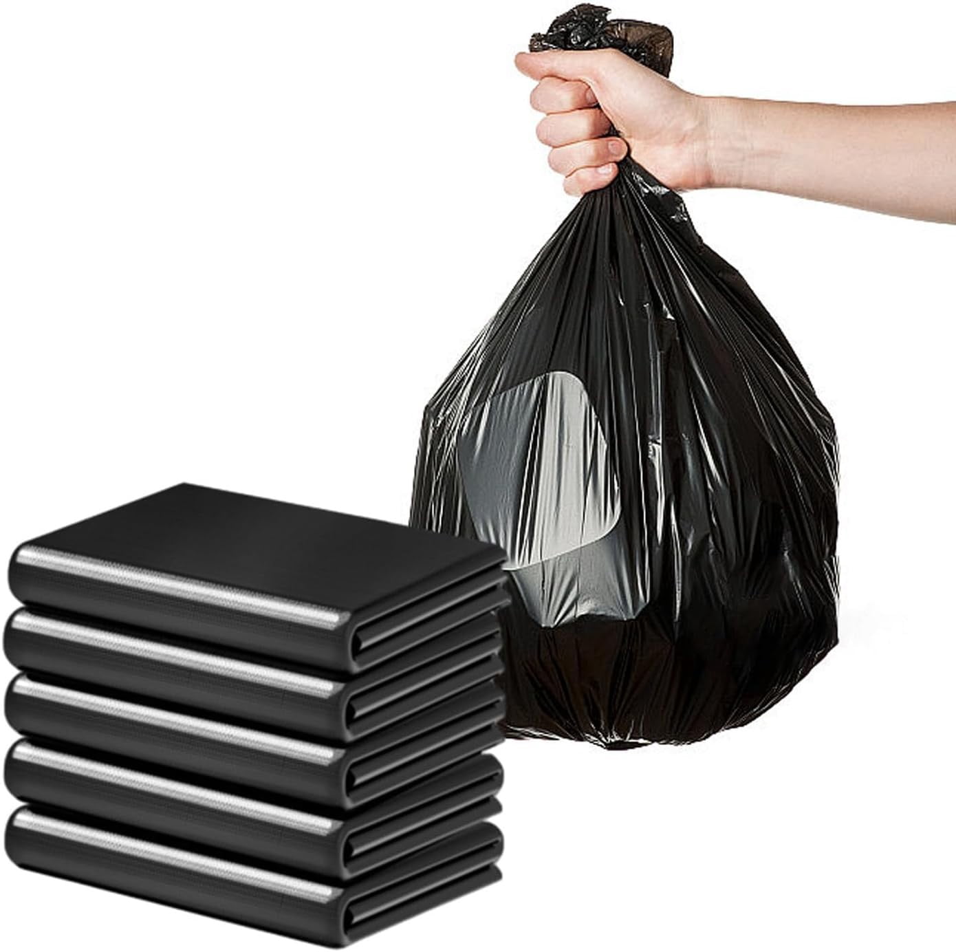 Tall Kitchen Trash Bags,Ultra Strong 13 gallon Trash Bags,Extra Large Garbage Bag Trash Bags Heavy Duty 100 PCs Bags Large Black Garbage Bag Heavy Duty Garbage Can Liners Outdoor Indoor