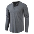thumbnail image 1 of CEHVOM Men Long-Sleeve Beefy Muscle Basic Solid Pure Color Blouse Tee Shirt Top Sale, 1 of 8