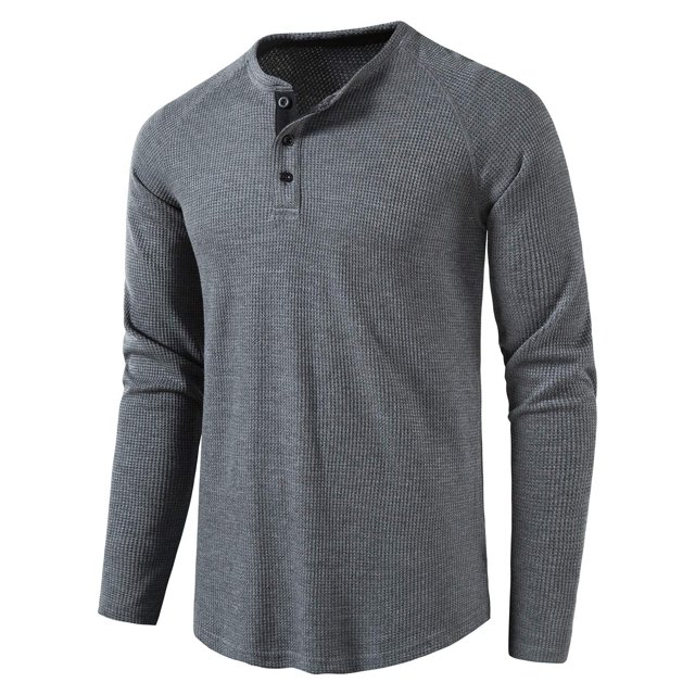 CEHVOM Men Long-Sleeve Beefy Muscle Basic Solid Pure Color Blouse Tee Shirt Top Sale