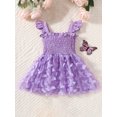 thumbnail image 3 of SUNSIOM Toddler Girl Summer Dress, Sleeveless Button Front 3D Butterfly Solid Color A-line Dress, 3 of 9
