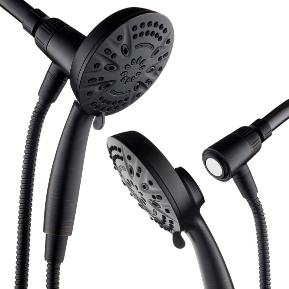 AquaDance New Magnetic Guidance Docking System - High-Pressure 8-setting Handheld Shower Head with Giant 5 inch Face, Magnetic Bracket, Extra-long 72 inch Stainless Stee