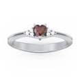 thumbnail image 2 of Birthstone Heart Ring with Shoulder Accents - Garnet (January), 2 of 4