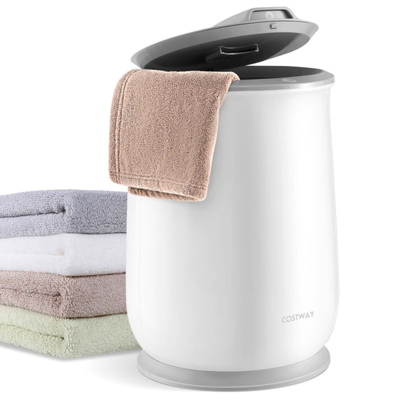 Costway Towel Warmer Bucket  Bathroom 21L Towel Heater with Flip-top Lid & Auto Shut Off Grey