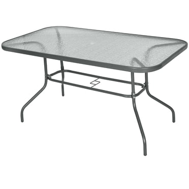 Outsunny Table de Salle à Manger de Jardin en Métal, Table de Patio Extérieure, 55 Pouces x 31,5 Pouces