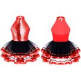 thumbnail image 3 of Oyolan Robe Justaucorps de Danse de Ballet Métallisée à Paillettes Scintillantes pour Filles Enfants avec Jupes Tutu en Maille Robes de Performance Rouge 16, 3 of 6