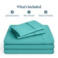 thumbnail image 2 of Bare Home Premium 1800 Collection 5-Piece Bed Sheet Set, Split King, Turquoise, 2 of 10