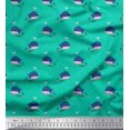 thumbnail image 1 of Soimoi Polyester Crepe Fabric Whale Ocean Print Sewing Fabric Yard 52 Inch Wide, 1 of 3
