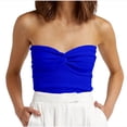 thumbnail image 1 of Timegard Tube Top for Women Ruched Knot Sleeveless Slim Fitting Comfy Knit Tee Top Solid Color Casual, 1 of 6