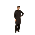 thumbnail image 1 of Premium Raven Black Kameez Shalwar pour Hommes - Adapté pour Mariages et Occasions Festives, m, 1 of 7