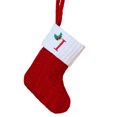 thumbnail image 1 of Christmas Tree Decorative Socks With Embroidered Initial Letters Red Green White Knit Stockings, 1 of 2