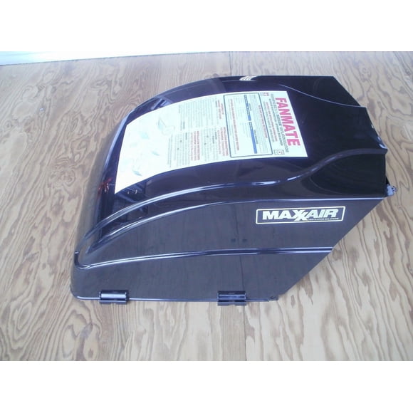 MaxxAir Ventilation Solutions Roof Vent Cover 00-955002 Fan/Mate; Exterior Mount; Dome Type Ventilation Cover; Vented On One Side; Black; Polyethylene