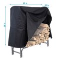 thumbnail image 4 of Sunnydaze Outdoor Weather-Resistant Heavy-Duty Polyester with PVC Backing Firewood Log Rack Cover - 4' - Black, 4 of 10