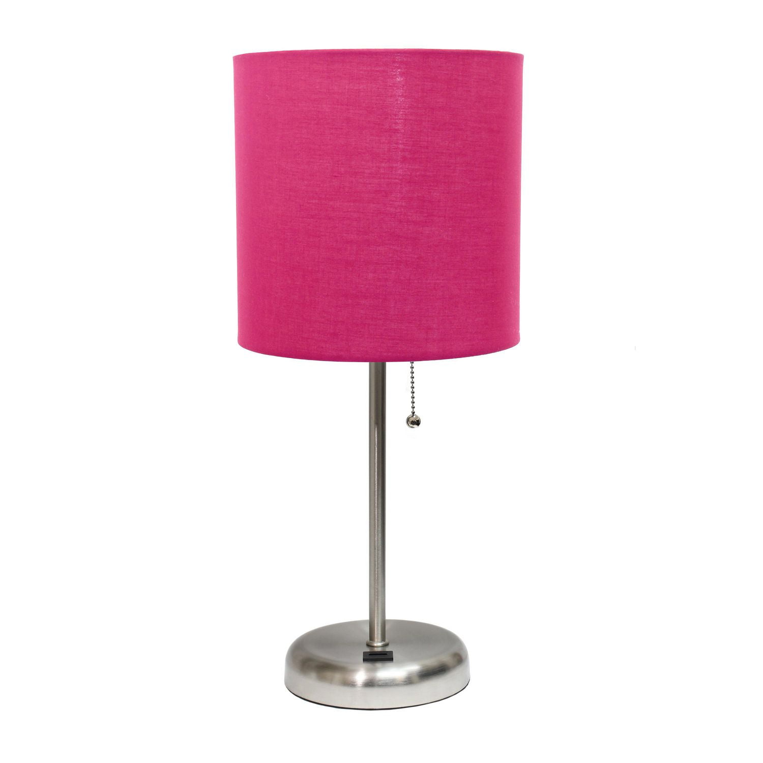 LimeLights Stick Lamp with USB charging port and Fabric Shade