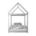 thumbnail image 4 of Patiojoy Lit Cabane Simple Cadre de Lit Plateforme en Bois Base de Matelas avec Apparence de Maison Gris, 4 of 7