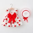 thumbnail image 3 of Robes pour Filles Tout-Petits Florales Sans Manches Robe d'Été Évasée avec Nœud au Dos et Chapeaux pour Bébés Filles, 3 of 7