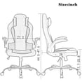 thumbnail image 3 of BestOffice Ergonomic High-Back Gaming Chair, Racing Style Swivel Office Chair with Adjustable Headrest & Lumbar Support, PU Leather, Red, 3 of 6