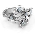 thumbnail image 3 of XZNGL Ladies Fashion Vintage Flower Engraved Diamond Creative Ring Jewelry, 3 of 9