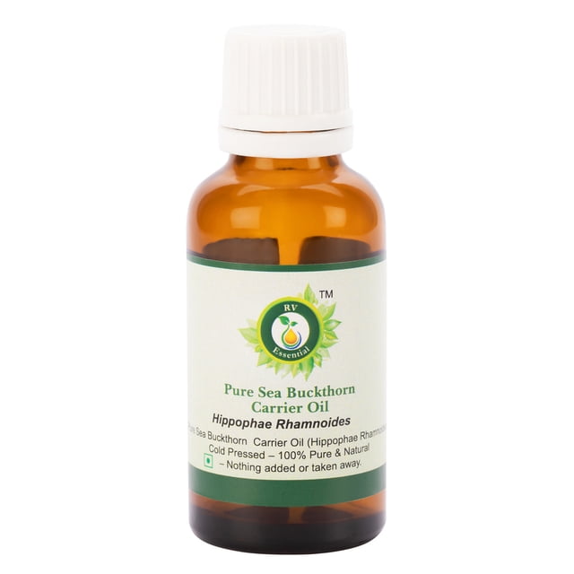 Sea Buckthorn Oil Hippophae Rhamnoides Sea Buckthorn Seed Oil Sea-Buckthorn Oil For Hair For Body For Massage Pure Natural Cold Pressed 100ml 3.38oz By R V Essential