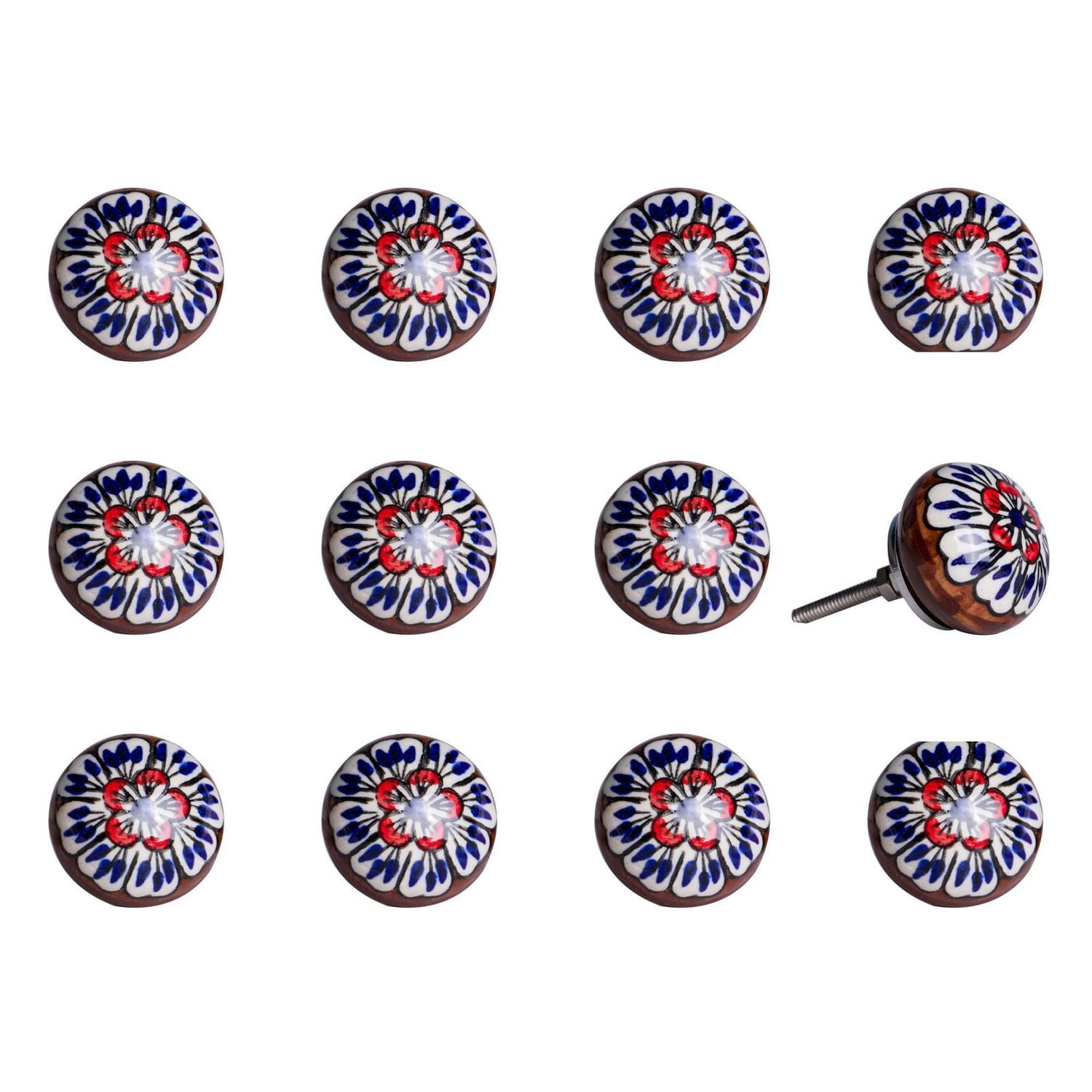 KNOB-IT VINTAGE HANDPAINTED CERAMIC KNOBS (12-Pack) K000008