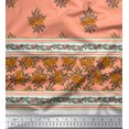 thumbnail image 2 of Soimoi Poly Georgette Fabric Stripe,Leaves & Floral Panel Print Fabric by Yard 42 Inch Wide, 2 of 2